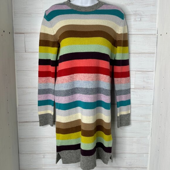 NWT GAP Womens Crazy Stripe Holiday Wool Blend Sweater Dress Size Small - Picture 2 of 10